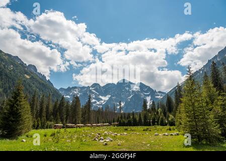 a hike up Morskie Oko Stock Photo