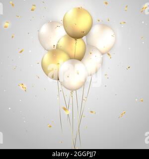 Colorful ballon and ribbon Happy Birthday celebration card banner template  background Stock Photo - Alamy