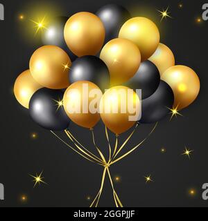 Elegant golden red striped ballon Happy Birthday celebration card banner  template background Stock Vector Image & Art - Alamy