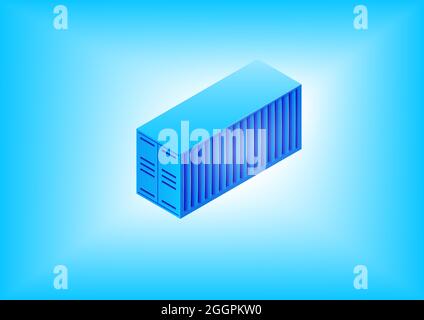 Container isometric 3d vector icon. Global shipping and logistics concept illustration. Stock Vector