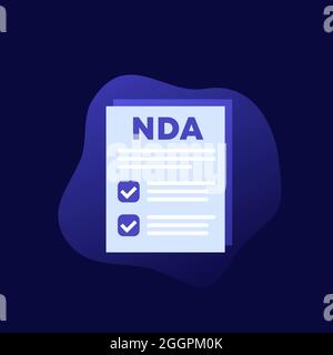 NDA, Non disclosure agreement form, vector icon Stock Vector