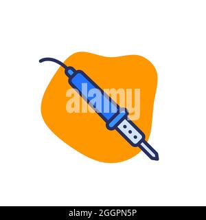 soldering iron icon with outline Stock Vector