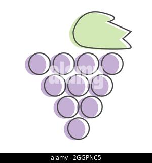 Grapes or grape Vintage Icon or Logo Isolated Stock Vector
