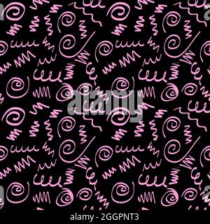 Scribble Spiral Seamless Pattern Background Stock Vector