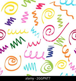 Colorful Scribble Seamless Pattern Background Stock Vector
