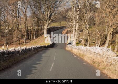 Burnt Acres Road near Hawes in North Yorkshire, UK Stock Photo