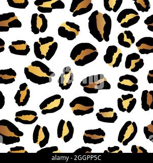 Gold Leopard Print Repeat Pattern Stock Vector