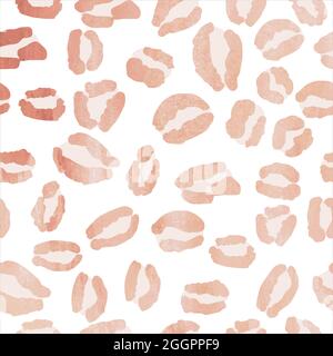 Rose Gold Leopard Print Seamless Pattern Stock Vector