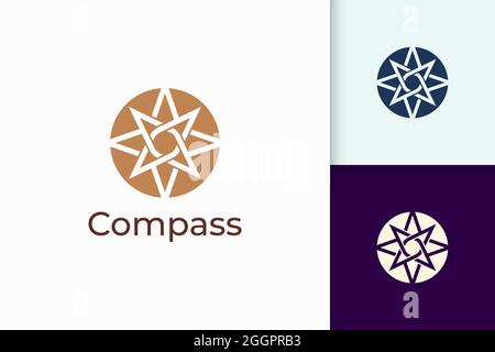 Compass logo in modern and abstract shape for tech company Stock Vector