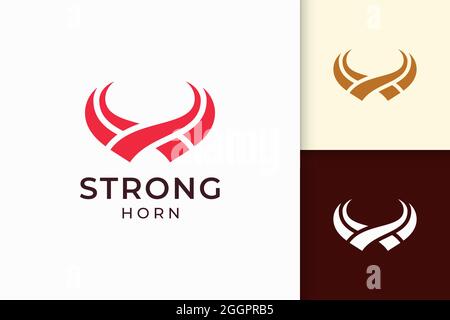 Abstract horn logo in solid red color Stock Vector