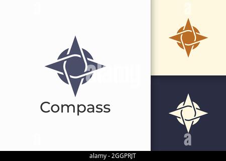 Compass logo in modern and abstract shape for tech company Stock Vector