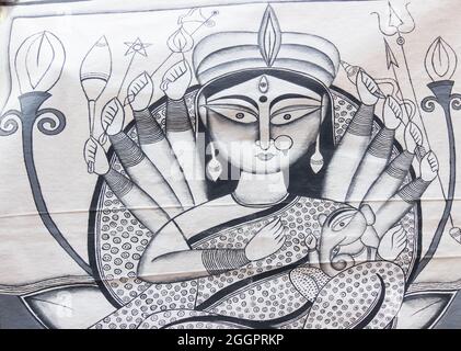 Silver Durga Idol, For Worship, Size: 2