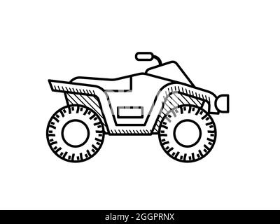 Quad bike coloring book for kids. ATV bike Stock Vector