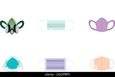 Set of various of masks for design-pastel Stock Vector