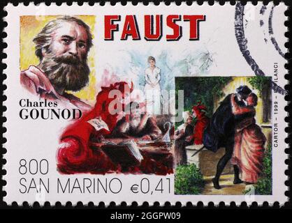 Charles Gounod  and his opera Faust on stamp Stock Photo