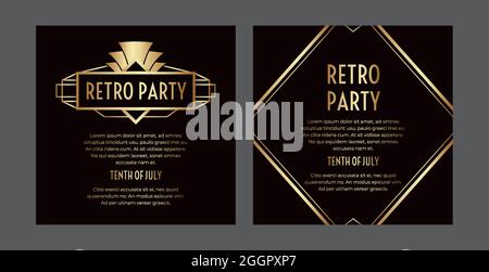 Gatsby Art Deco Party Invitation Design Stock Vector