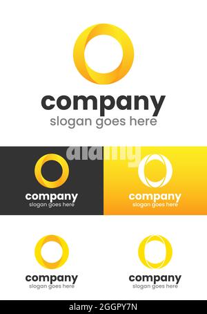 Circle O Logo Design 3D Stock Vector