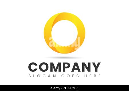 Circle O Logo Design 3D Stock Vector