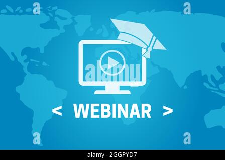 Webinar Icon Background Illustration Banner Stock Vector