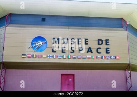 KOUROU, FRENCH GUIANA - AUGUST 4, 2015: Museum of space at Centre Spatial Guyanais (Guiana Space Centre) in Kourou, French Guiana Stock Photo