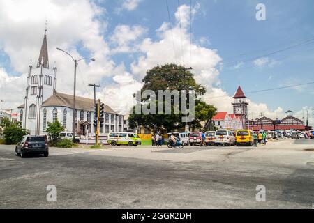 GEORGETOWN, GUYANA - AUGUST 10, 2015: Starbroek market in Georgetown, capital of Guyana. Stock Photo