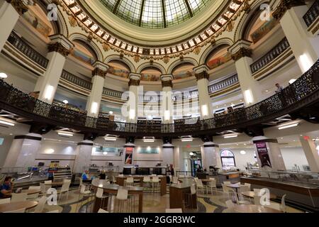 Interior view of the rotunda of Heinen's Grocery Store inside former Cleveland Trust Company Building.downtown Cleveland.Ohio.USA Stock Photo