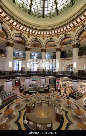 Interior view of the rotunda of Heinen's Grocery Store inside former Cleveland Trust Company Building.downtown Cleveland.Ohio.USA Stock Photo