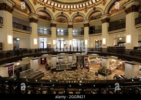 Interior view of the rotunda of Heinen's Grocery Store inside former Cleveland Trust Company Building.downtown Cleveland.Ohio.USA Stock Photo