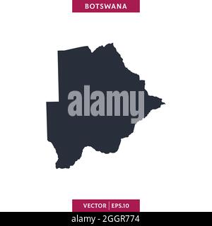 Detailed map of Botswana vector stock illustration design template. Vector eps 10. Stock Vector
