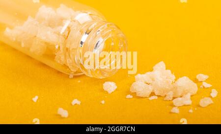 marijuana crystals close up, pieces of medical cannabis wax. Stock Photo