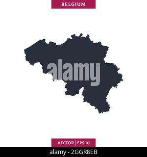 Detailed map of Belgium vector stock illustration design template. Vector eps 10. Stock Vector