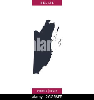 Detailed map of Belize vector stock illustration design template. Vector eps 10. Stock Vector