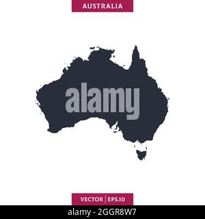 Detailed map of Australia vector stock illustration design template. Vector eps 10. Stock Vector