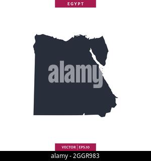 Detailed map of Egypt vector stock illustration design template. Vector eps 10. Stock Vector