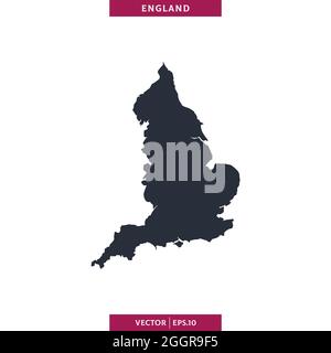 Detailed map of England vector stock illustration design template. Vector eps 10. Stock Vector