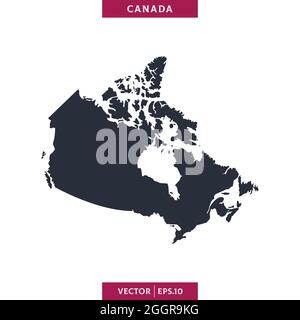 Detailed map of Canada vector stock illustration design template. Vector eps 10. Stock Vector
