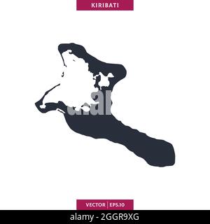 Detailed map of Kiribati vector stock illustration design template. Vector eps 10. Stock Vector
