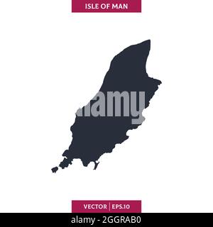 Detailed map of Isle of Man vector stock illustration design template. Vector eps 10. Stock Vector