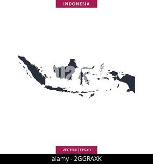Detailed map of Indonesia vector stock illustration design template. Vector eps 10. Stock Vector