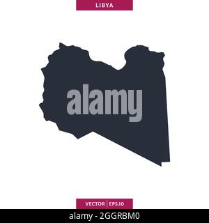 Detailed map of Libya vector stock illustration design template. Vector eps 10. Stock Vector