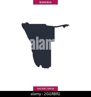 Detailed map of Namibia vector stock illustration design template. Vector eps 10. Stock Vector