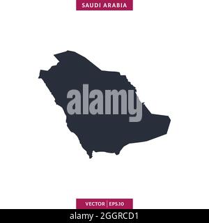 Detailed map of Saudi Arabia vector stock illustration design template. Vector eps 10. Stock Vector