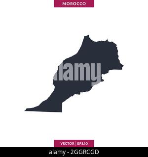 Detailed map of Morocco vector stock illustration design template. Vector eps 10. Stock Vector