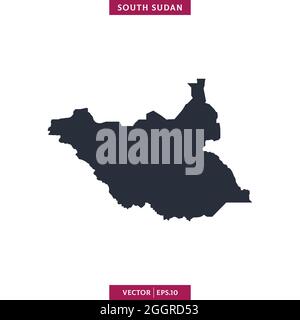 Detailed map of Sudan vector stock illustration design template. Vector ...