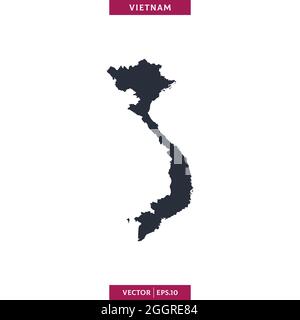 Detailed map of Vietnam vector stock illustration design template. Vector eps 10. Stock Vector