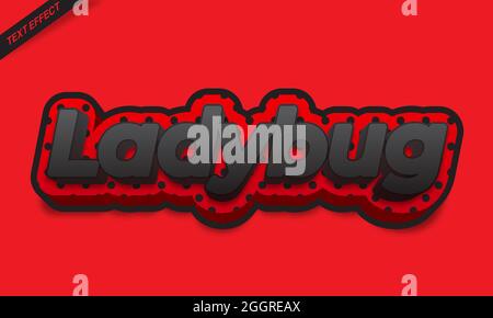 ladybug red  text effect  design Stock Vector