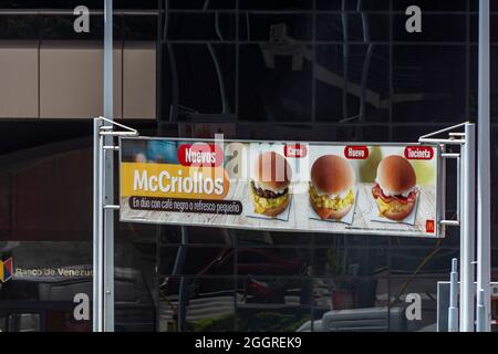 In Venezuela, due to the problems of inflation and monetary mismatch, eating a Big Mac hamburger is a luxury, since it is equivalent to 3 to 4 times t Stock Photo