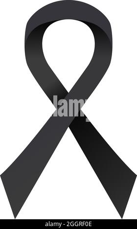 Black Support Ribbon. sign of mourning or otherwise in memoriam. Stock Vector