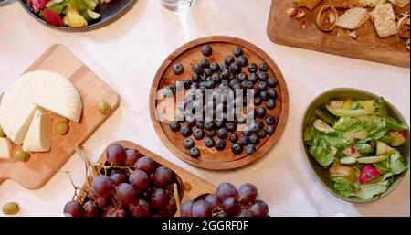 A top view of food on a table