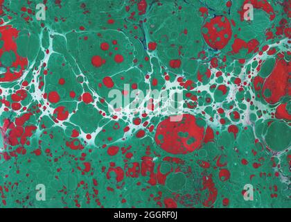 Hand painted abstract red and green background Stock Photo